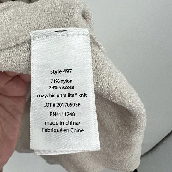 Barefoot Dreams 497 CozyChic Ultra Lite Sleeveless Cardi - Sand Dune size medium - Picture 7 of 10